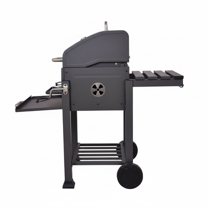 Charcoal Barbecue, Grill Cart, Includes 2 Grills, Shelves with Hooks, Adjustable Charcoal Tray, Barbecue Cart | Charcoal Grill
